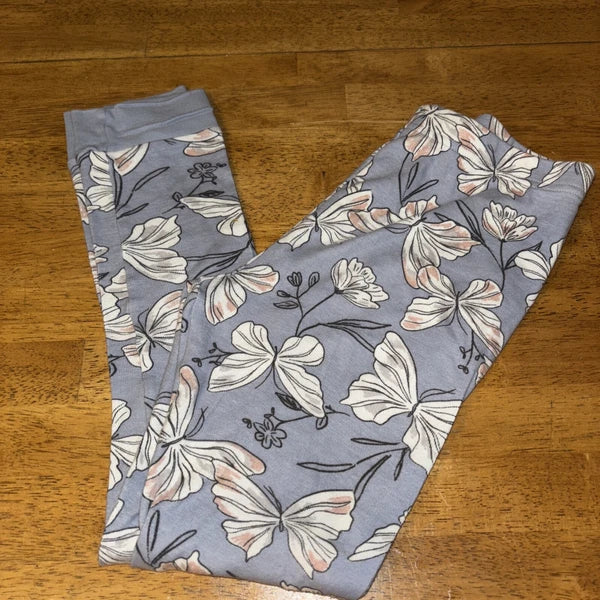 Carter's Girls 8/8A  Pajama Set Snug fit  Butterfly Flowers Purple Cotton