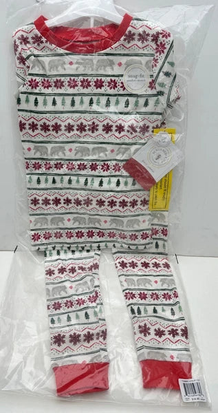 New Burts Bees Snug Fit Woods PJ Set 4T Organic Cotten Kids Toddler