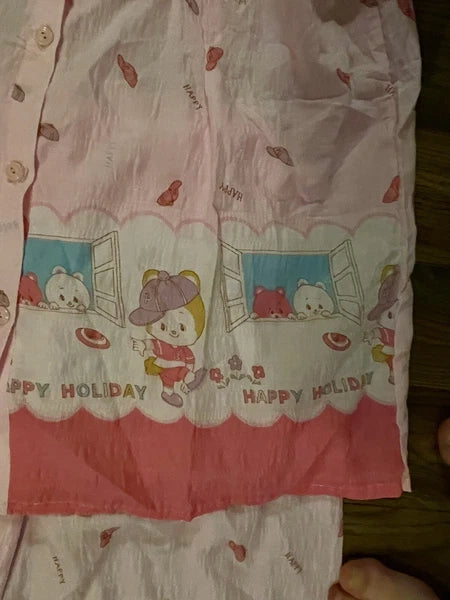 Kuanhwa Pajama Set Youth Size Medium 8-10 UK 9-10 US Happy Holiday