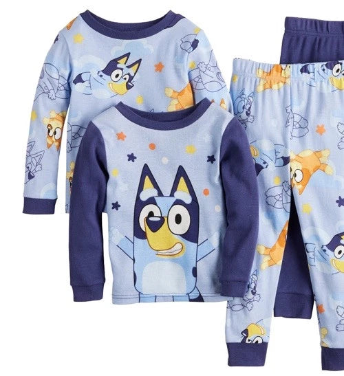 Boy's BLUEY "Bluey Stars" 4 Piece Pajama Set Size 12M  NWT