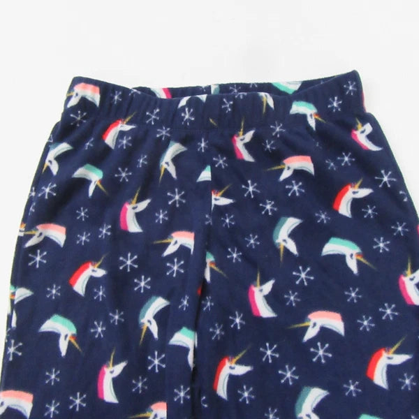 Cat & Jack Girls Size M 7-8 Unicorn Hooded Sweatshirt Pajama Pants Sleepwear Set