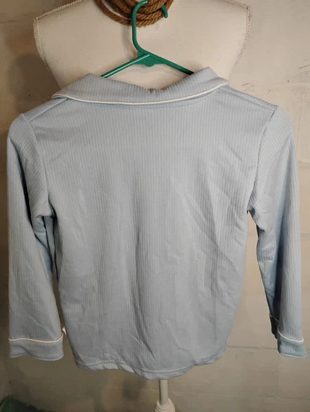 Unisex Very Soft Kids Blue Pajamas Set Size 130 (Kids age 7-8) NEW