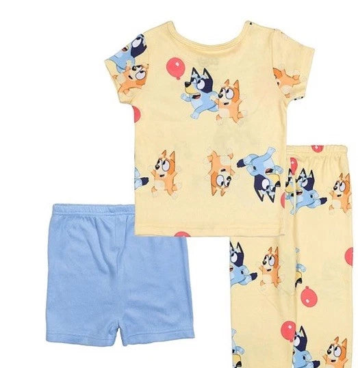 Girl's Toddler BLUEY   "Hooray And Go"  3- Piece Pajama Set Size 4T  NWT