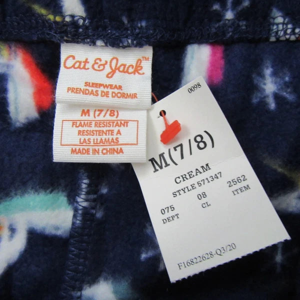 Cat & Jack Girls Size M 7-8 Unicorn Hooded Sweatshirt Pajama Pants Sleepwear Set