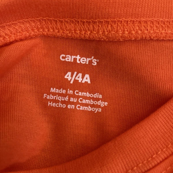 Boy's Carter's Shorts Pajama Set "Racing to Bed" Orange Size 4 *NEW* Carters