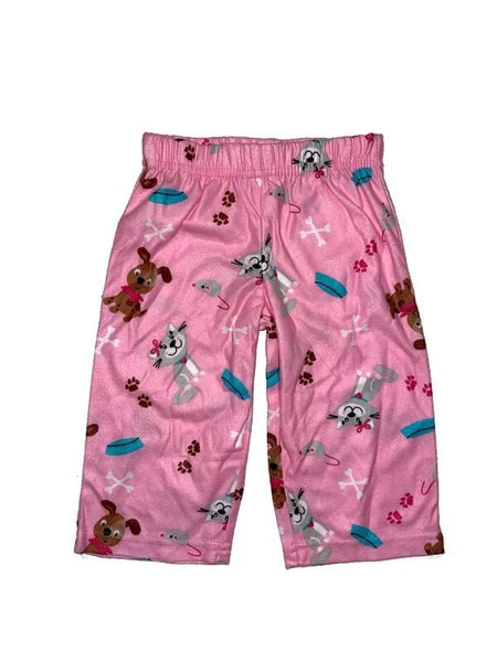 Night Life Sleepwear 12 Months Pink Cats, Dogs, and Mice 2 Piece Pajama Set