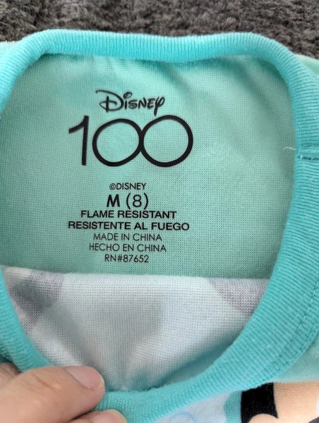 Girls 100 Anniversary Disney Pajama Set Size (8) Medium