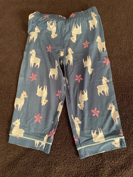NWT Wonder Nation Girls 2T Llama Pajama Set Long Sleeve Flame Resistant