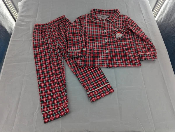 Plaid Santa Claus Long Sleeve Two Piece Pajama Set Size 4t