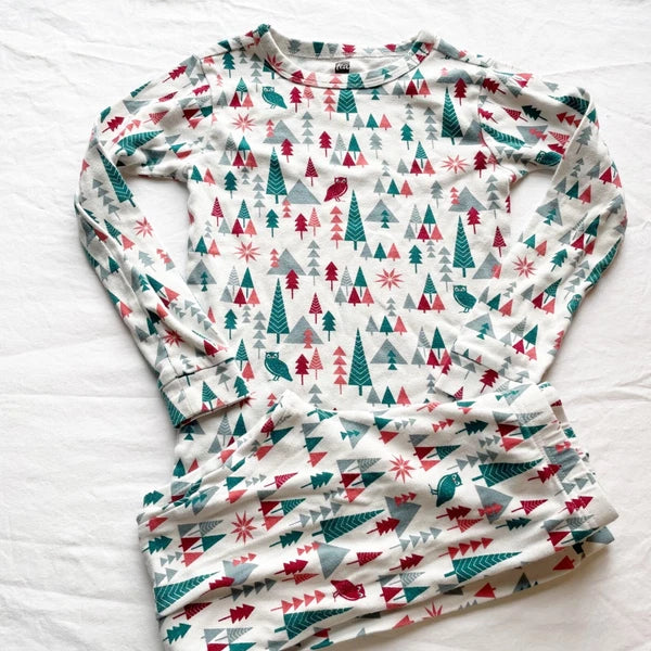 Tea Collection Kids Winter Woodland Pajama Set Size 8
