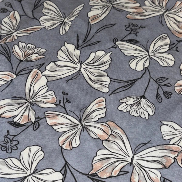 Carter's Girls 8/8A  Pajama Set Snug fit  Butterfly Flowers Purple Cotton