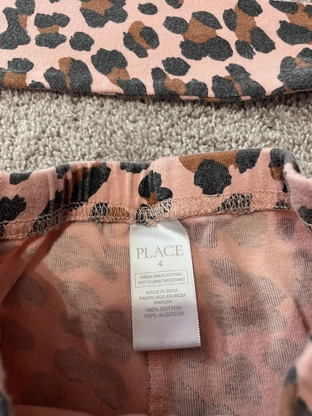 Children’s Place Girls Long Sleeve Animal Print Pajama Set Size 4