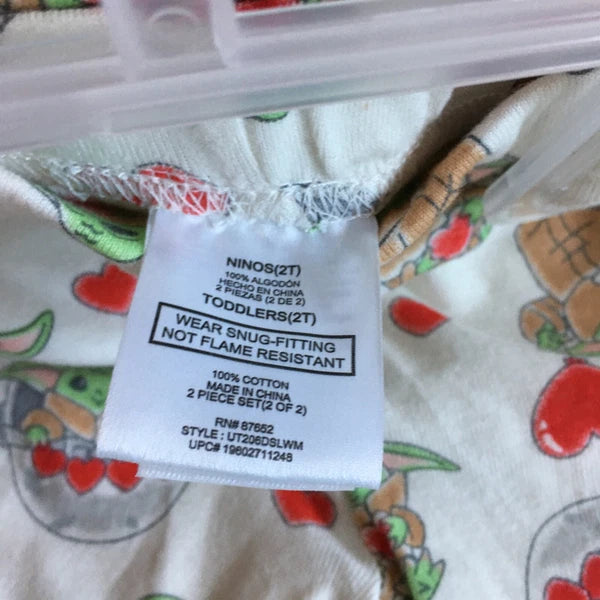 NWT Star Wars The Mandalorian Grogu Baby Yoda Cotton Pajamas PJs 2 Piece Set 2T