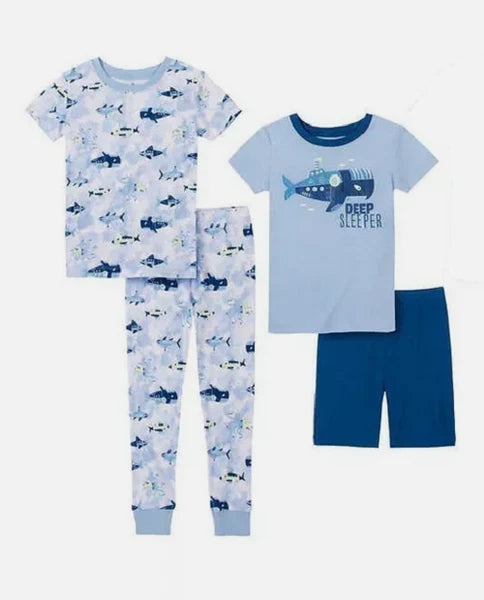 Kids Headquarters BOYS 4-piece DEEP SLEEPER Cotton Pajama Set(BLUE TONAL 3T)NWT