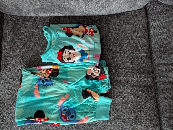 Girls 100 Anniversary Disney Pajama Set Size (8) Medium