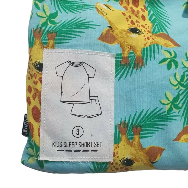 Bonds Baby Kids Sleep Short PJ Set Size 3 Unisex Boy Girl Blue Giraffe
