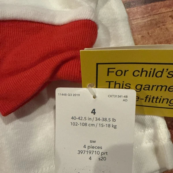 Carter’s Pajama Sets Boy’s Size 4 Snug Fit Cotton Sloth Love Red Bx9