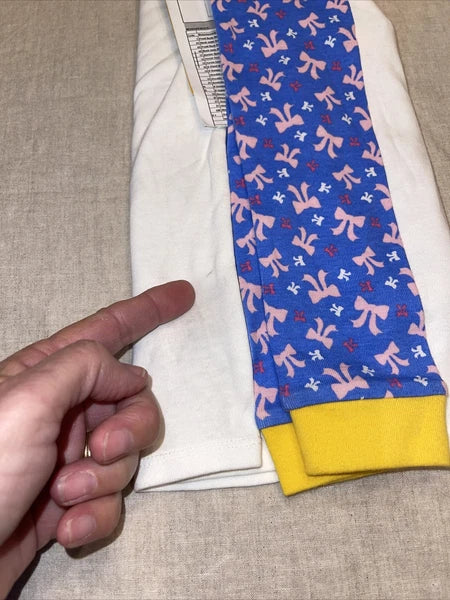 Disney Long Pajama Set Top And Bottoms Princess  Bows size 8