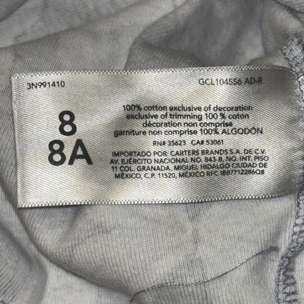 Carter's Girls 8/8A  Pajama Set Snug fit  Butterfly Flowers Purple Cotton