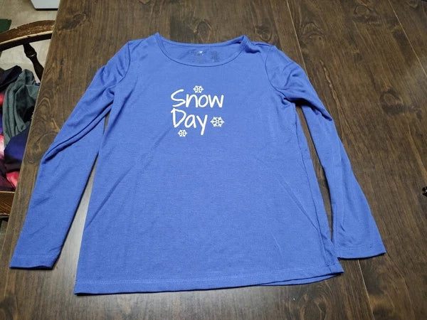 NWOT Dreams Co  Purple Blue Snow Day Pajama Set Size Girl's 12