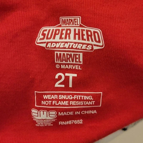 Marvel Superheroes Pajama Set, Red, Sz 2T, NWT
