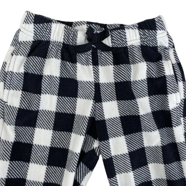 Old Navy Girls Size 6 Small Christmas Pajama Set Falala Black White Check Plaid