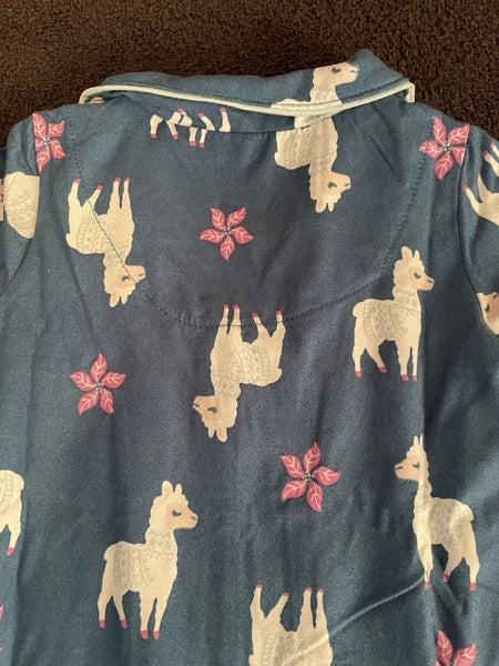 NWT Wonder Nation Girls 2T Llama Pajama Set Long Sleeve Flame Resistant
