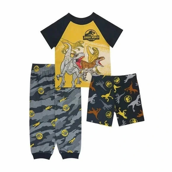 AME Kids' Jurrasic World 3-Piece Pajama Set, Multi, 2T