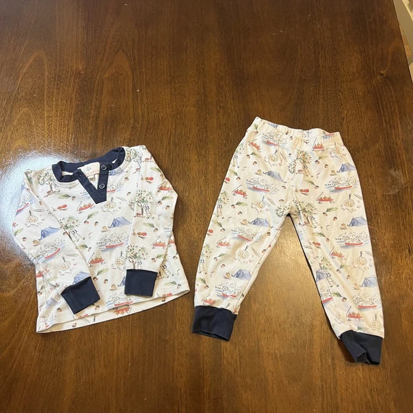 Smoky Camping Themed Pajamas Set - Kids Size 2T